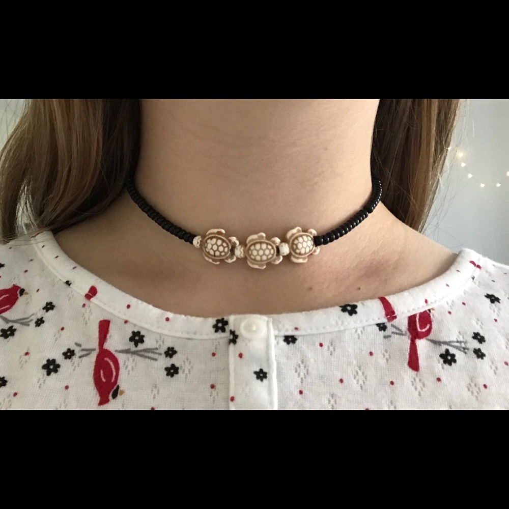 Turtle beaded choker